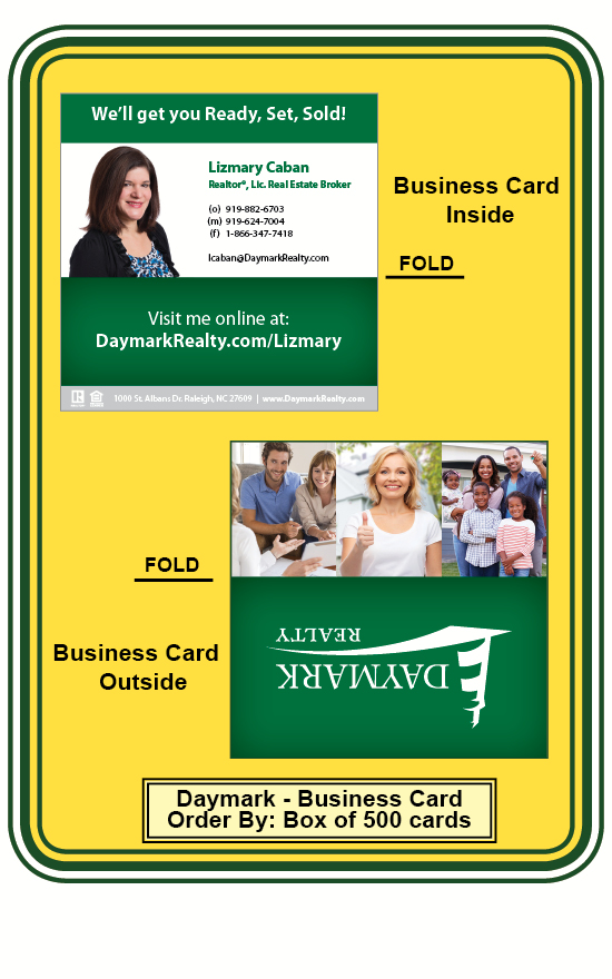 business card daymark lizmary caban b order by box of 500