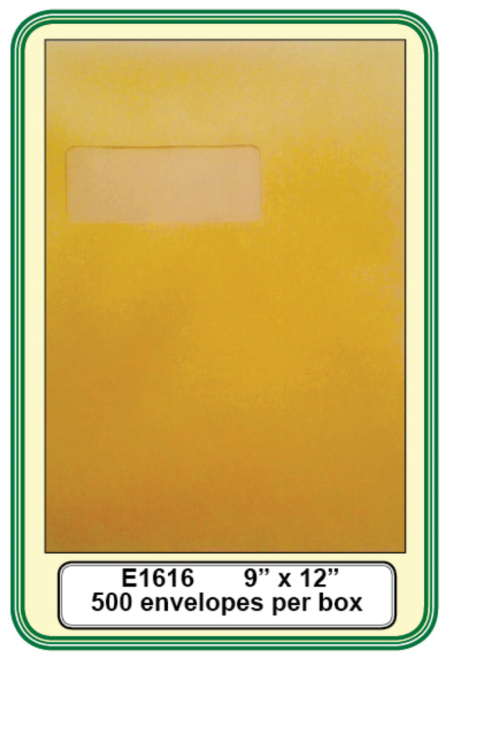 9x12 Kraft Window Envelopes**<b>Order By: Box of 500 envelopes<b>