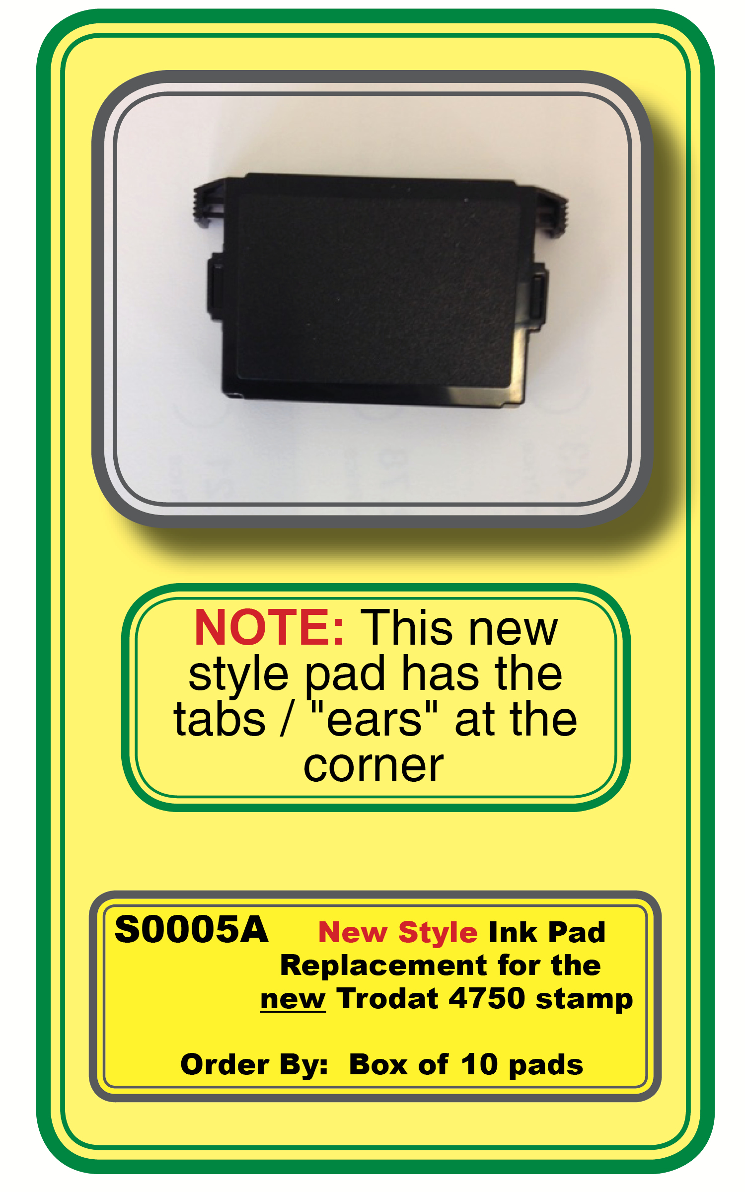 Replacement Ink Pad for 4750, 4750-L, 4755 Trodat Stamps