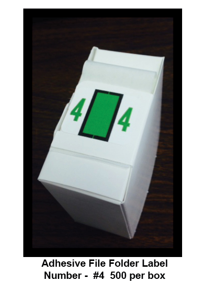  File Folder Tab Label (Number Four)   (<b>Order By: Box of 500 labels<b>)