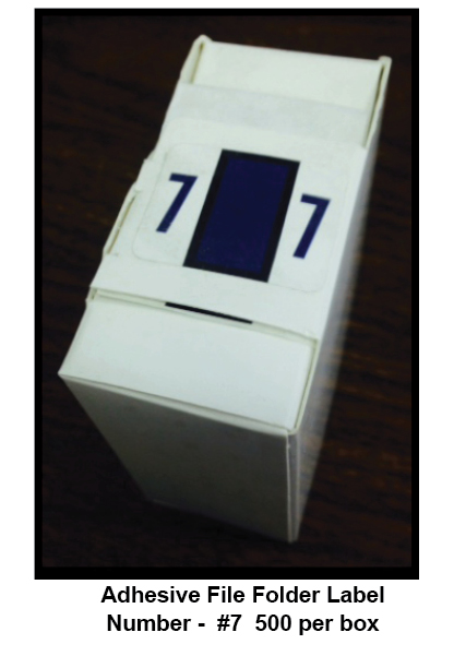  File Folder Tab Label (Number Seven)   (<b>Order By: Box of 500 labels<b>)